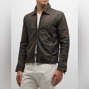 John Varvatos Sorcha Leather Jacket Size 52 New With Tags $798
